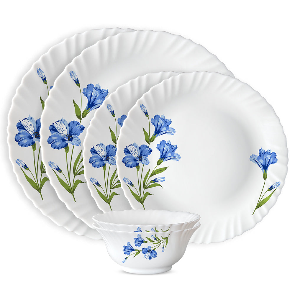 Larah by Borosil, Marina Blue Dinner Set, 66 pc