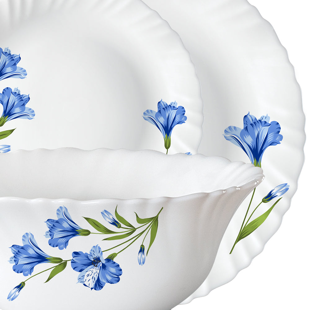 Larah by Borosil, Marina Blue Dinner Set, 66 pc