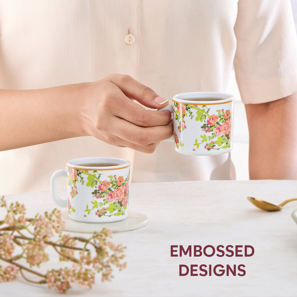 Larah By Borosil Amora Mug Set, 100 ml 100 ml x 6