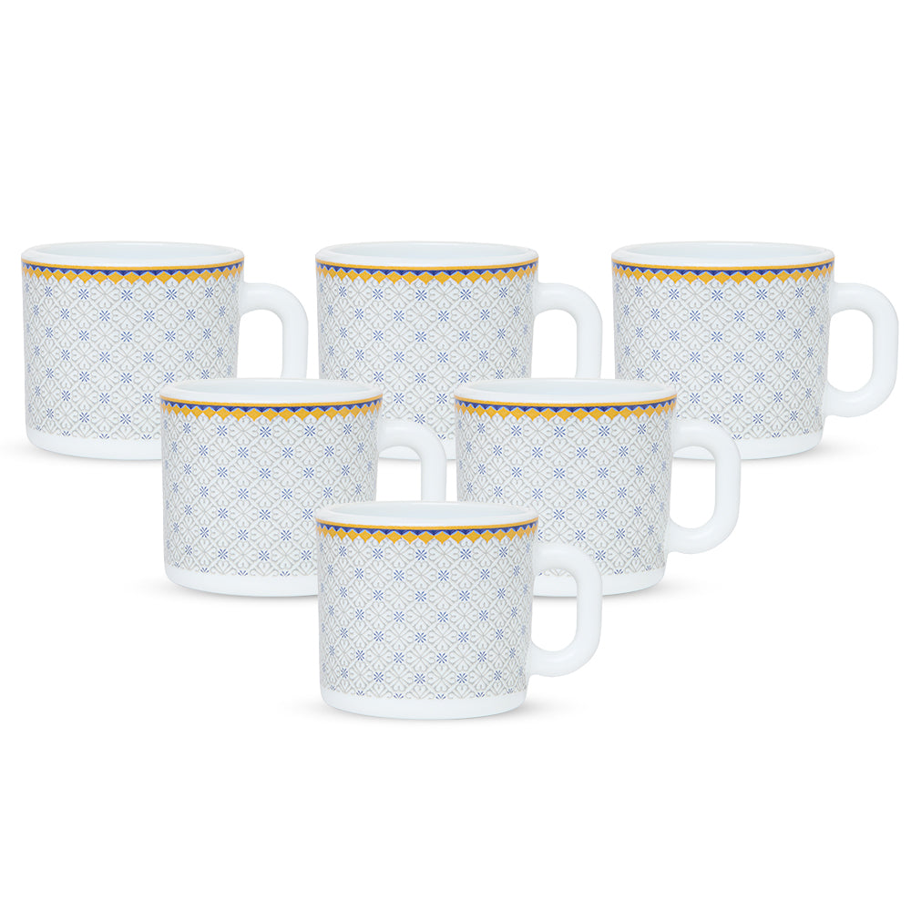 Larah By Borosil Kosmia Mug Set, 100 ml 100 ml x 6