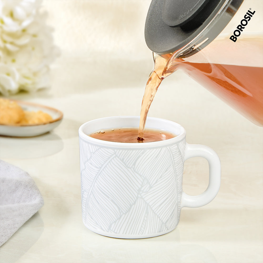 Larah By Borosil Ivy Mug Set, 180 ml 180 ml x 6