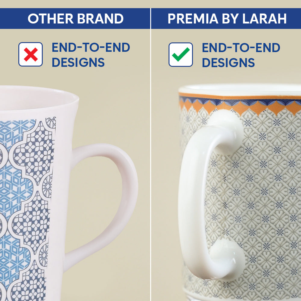 Larah By Borosil Kosmia Mug Set, 180 ml 180 ml x 6