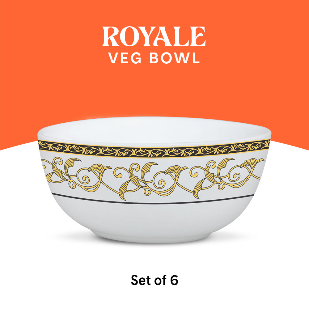 Larah by Borosil Royale Veg Bowl Set 6 pc Set