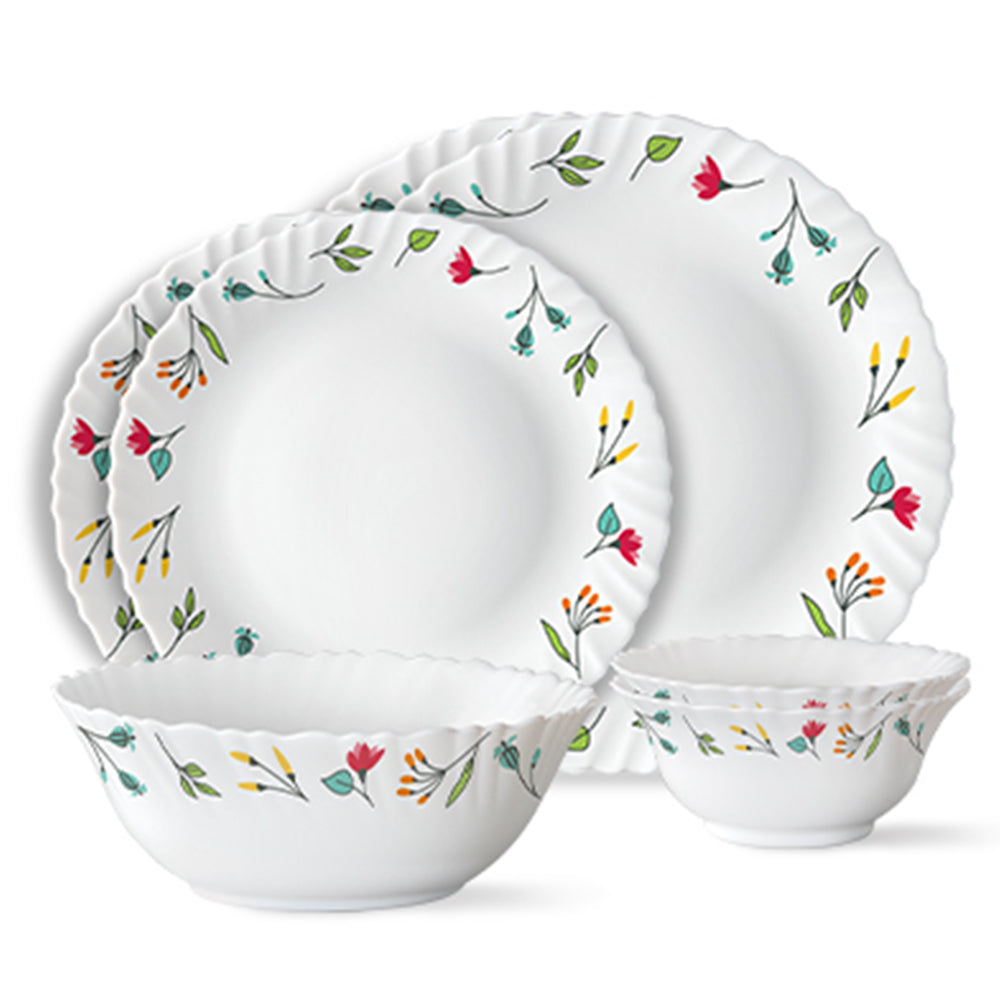 Larah by Borosil, Minerva Dinner Set 7 pc Set: Serves 2