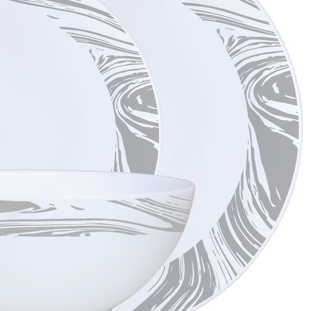 Larah by Borosil, Marble Dinner Set 7 pc Set: Serves 2
