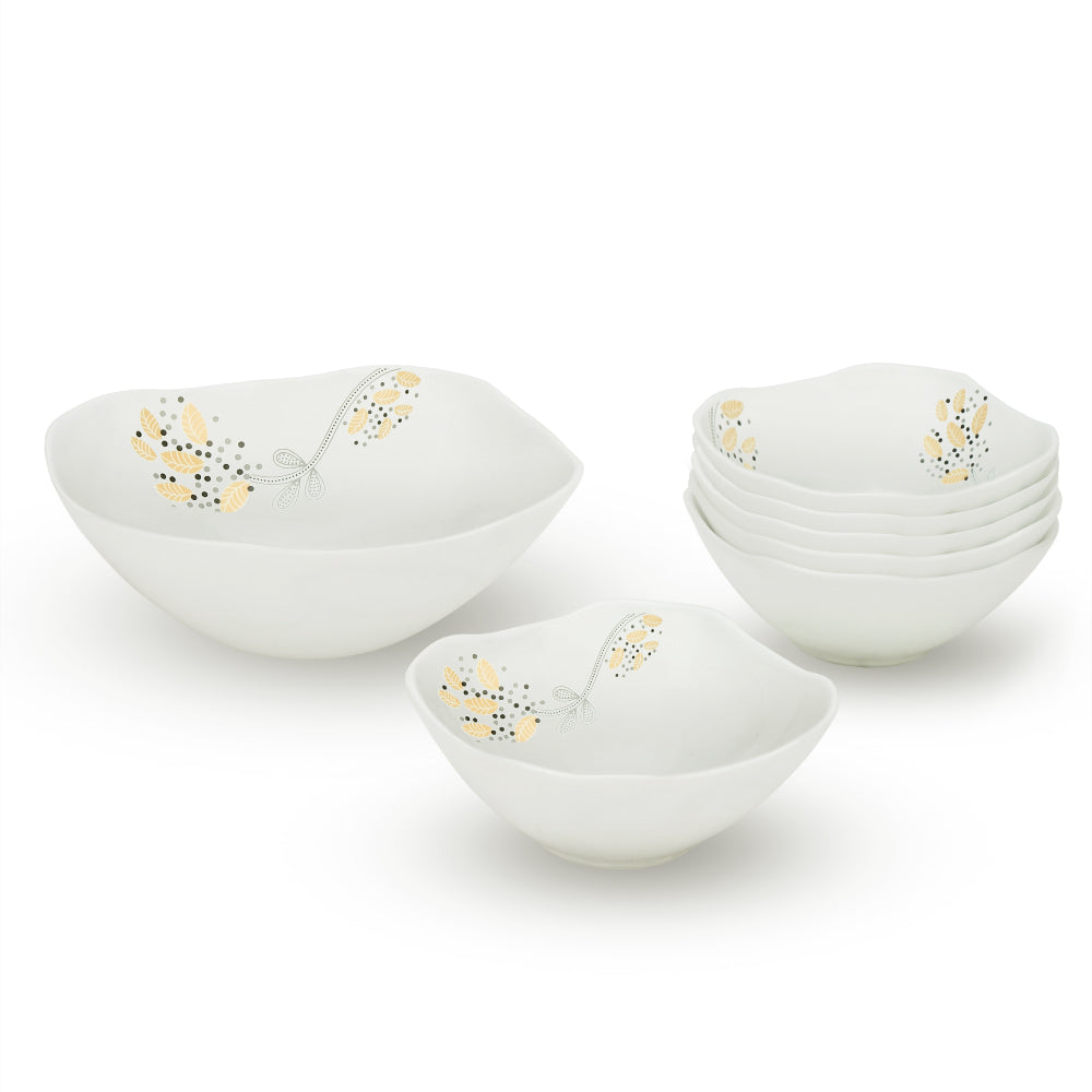 Larah by Borosil Caramel Pudding Set 7 pc Set (Square)