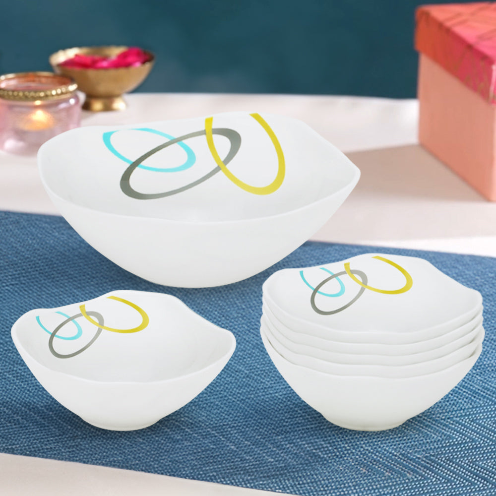 Larah by Borosil Jolly Pudding Set 7 pc Set (Square)