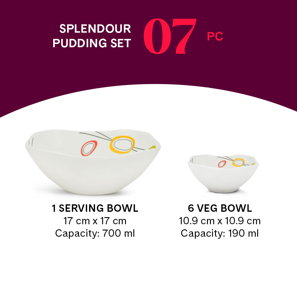 Larah by Borosil Splendour Pudding Set 7 pc Set (Square)