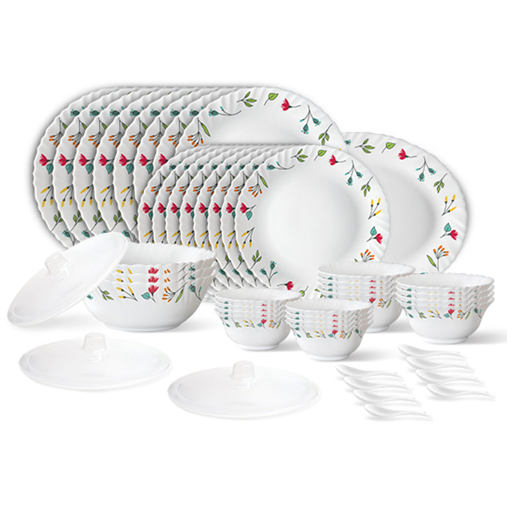 Larah by Borosil, Minerva Dinner Set 44 pc Set: Serves 8 (Option 2)