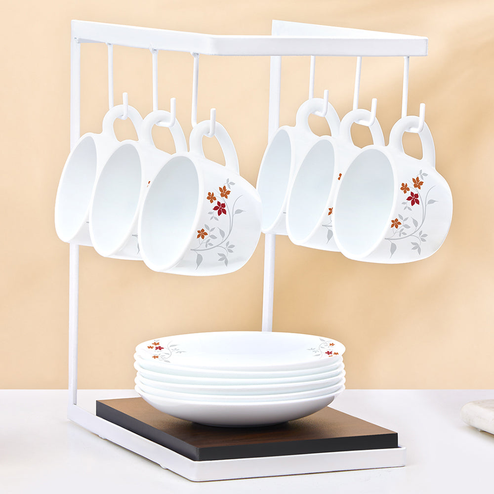 Larah By Borosil Rosalie Cup n Saucer Set 140 ml x 12