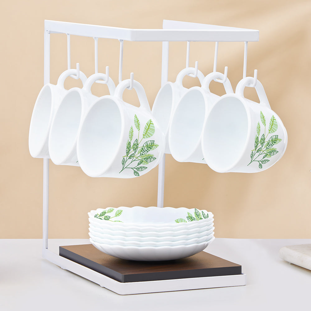 Larah By Borosil Fauna Cup n Saucer Set 220 ml x 12