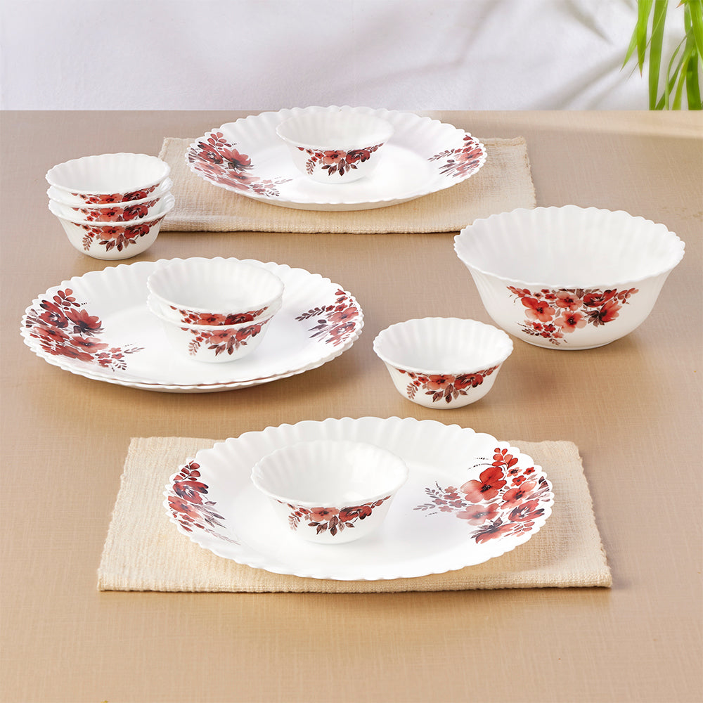Larah by Borosil, Eva Dinner Set 13 pc Set: Serves 4