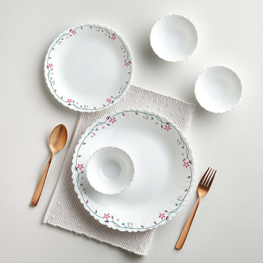 Larah by Borosil, Garland Dinner Set 13 pc Set: Serves 4