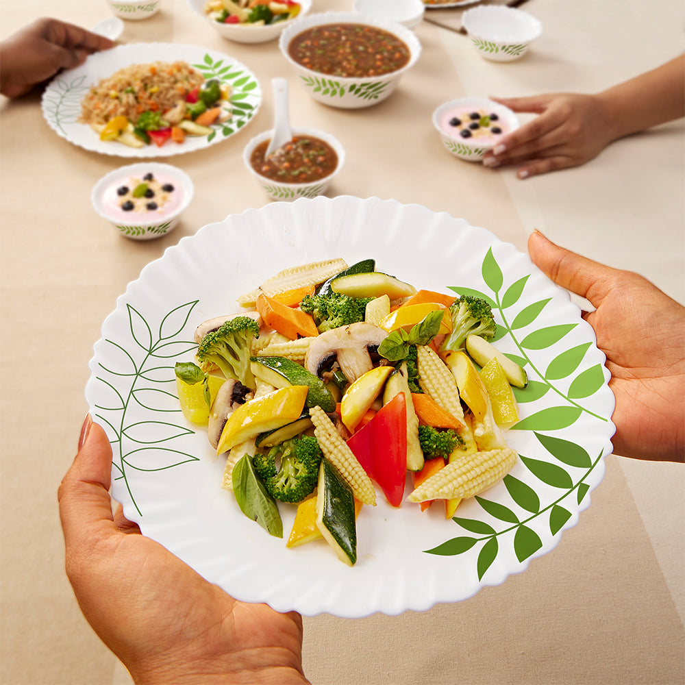 Larah by Borosil, Lush Dinner Set 24 pc Set: Serves 6