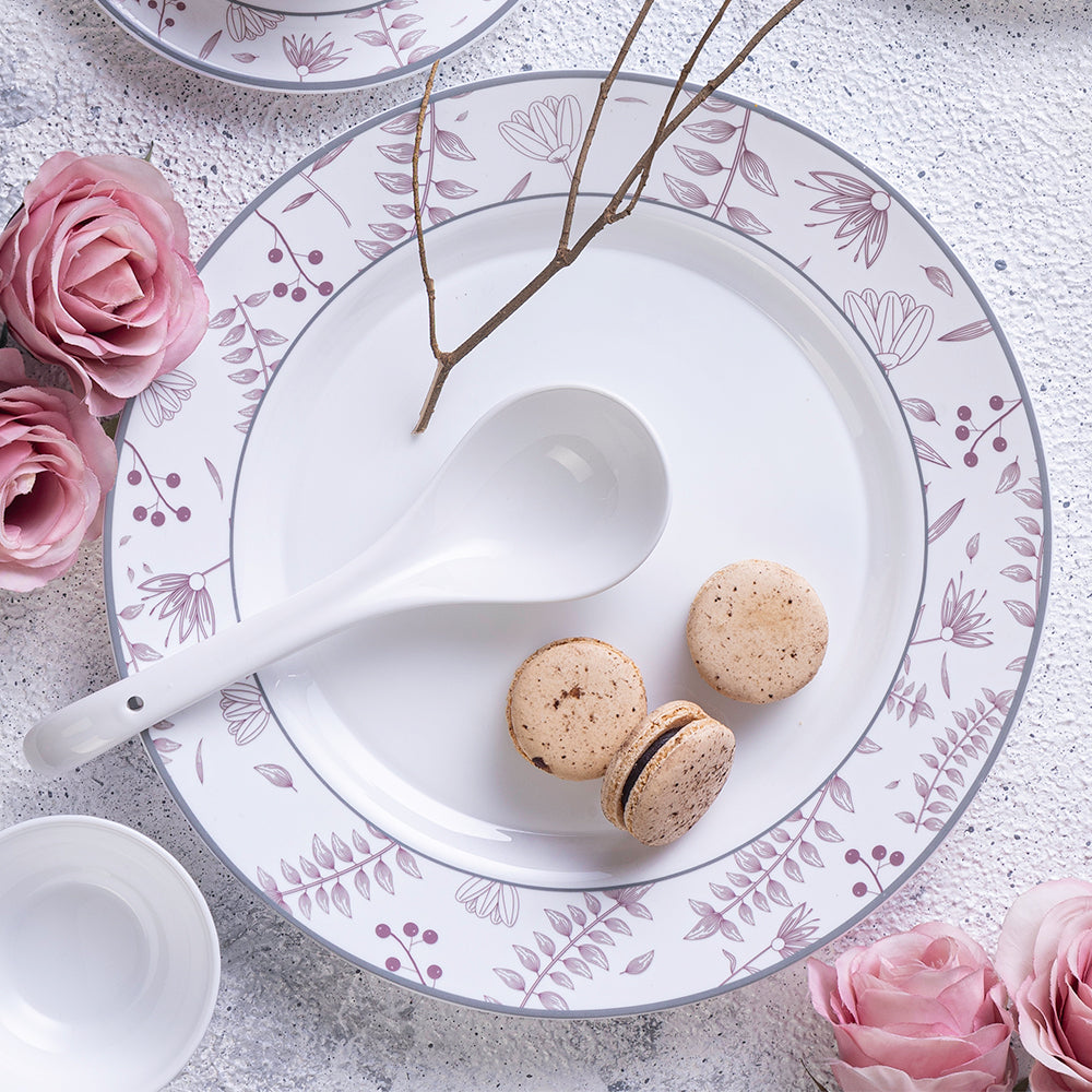Larah By Borosil Grandeur Dinner Set, 49 pc