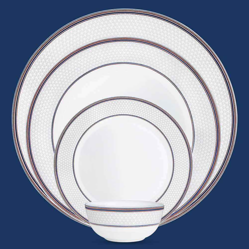 Larah By Borosil Starlight Dinner Set, 49 pc