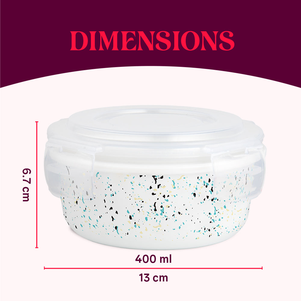 Larah By Borosil Riva Klip N Store Storage Container 400 ml x 2