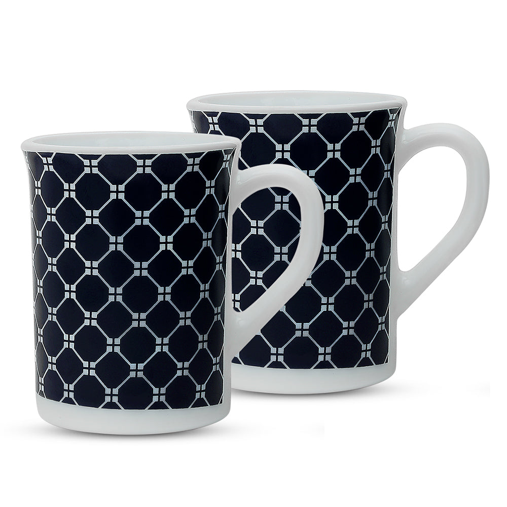 Larah By Borosil Kazak White Mug Set 350 ml x 2