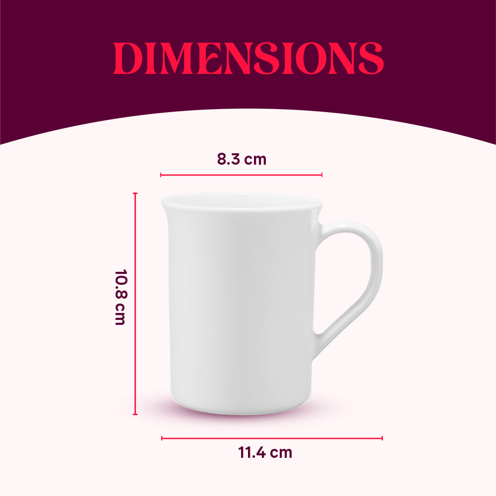 Larah By Borosil Kazak White Mug Set 350 ml x 2