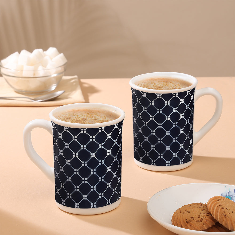 Larah By Borosil Kazak White Mug Set 350 ml x 2
