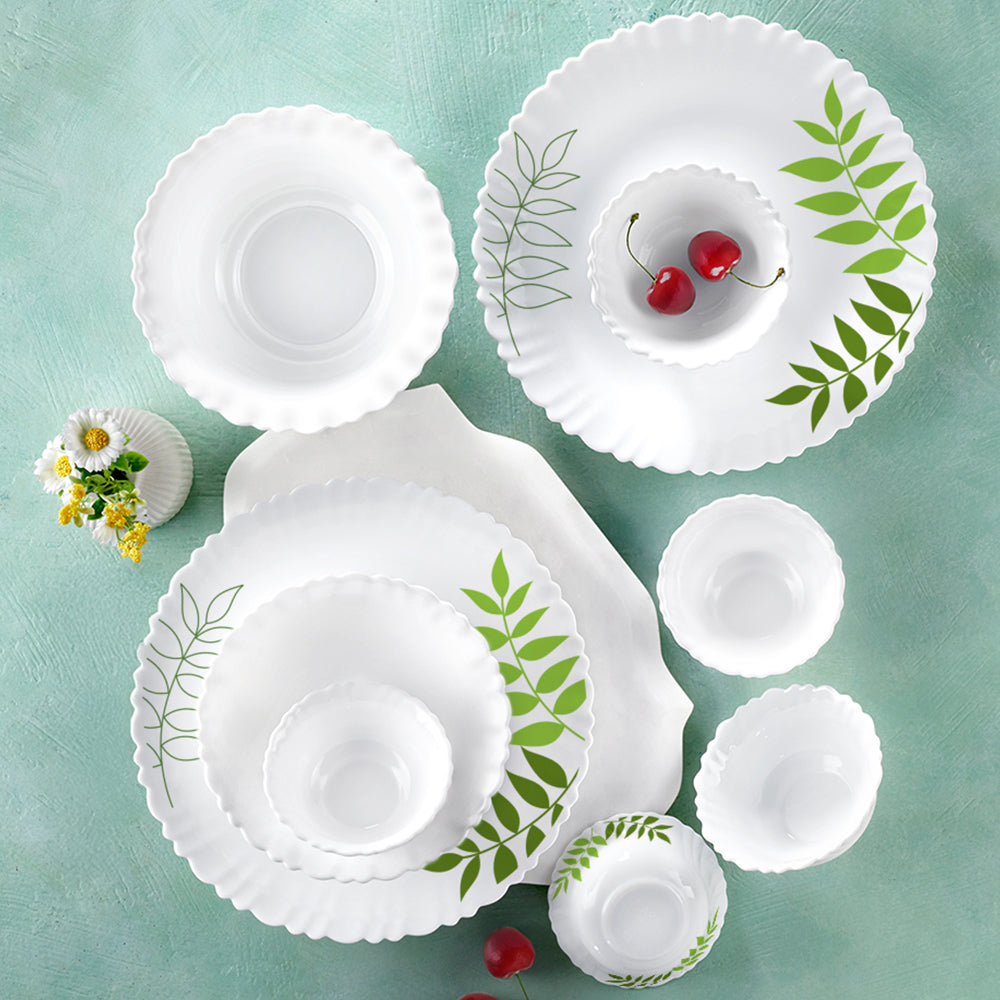 Larah by Borosil, Lush Dinner Set 34 pc Set: Serves 6