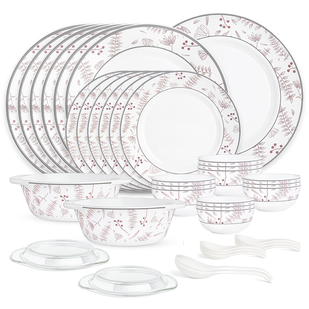 Larah By Borosil Grandeur Dinner Set, 37 pc