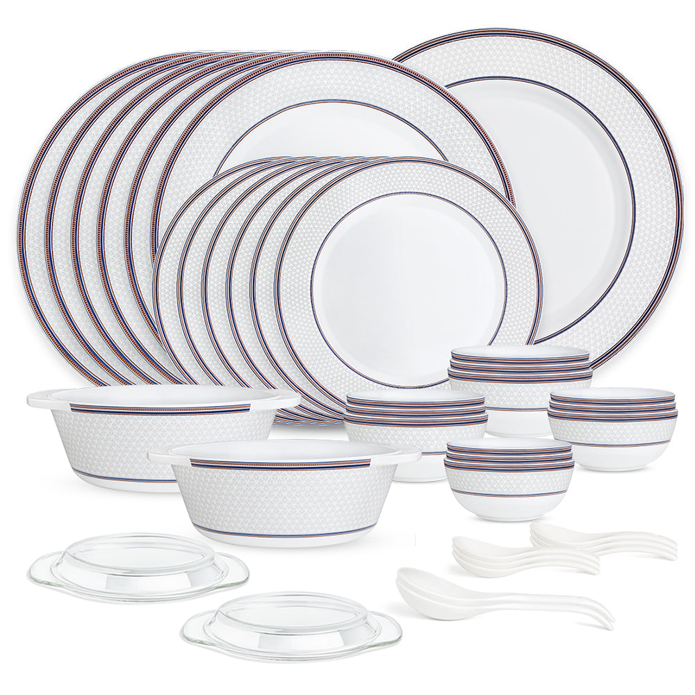 Larah By Borosil Starlight Dinner Set, 37 pc