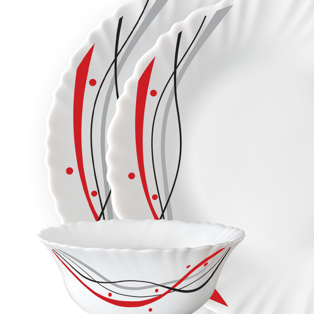 Larah by Borosil Nyla 44 pc Dinner Set 44 pc Set: Serves 6