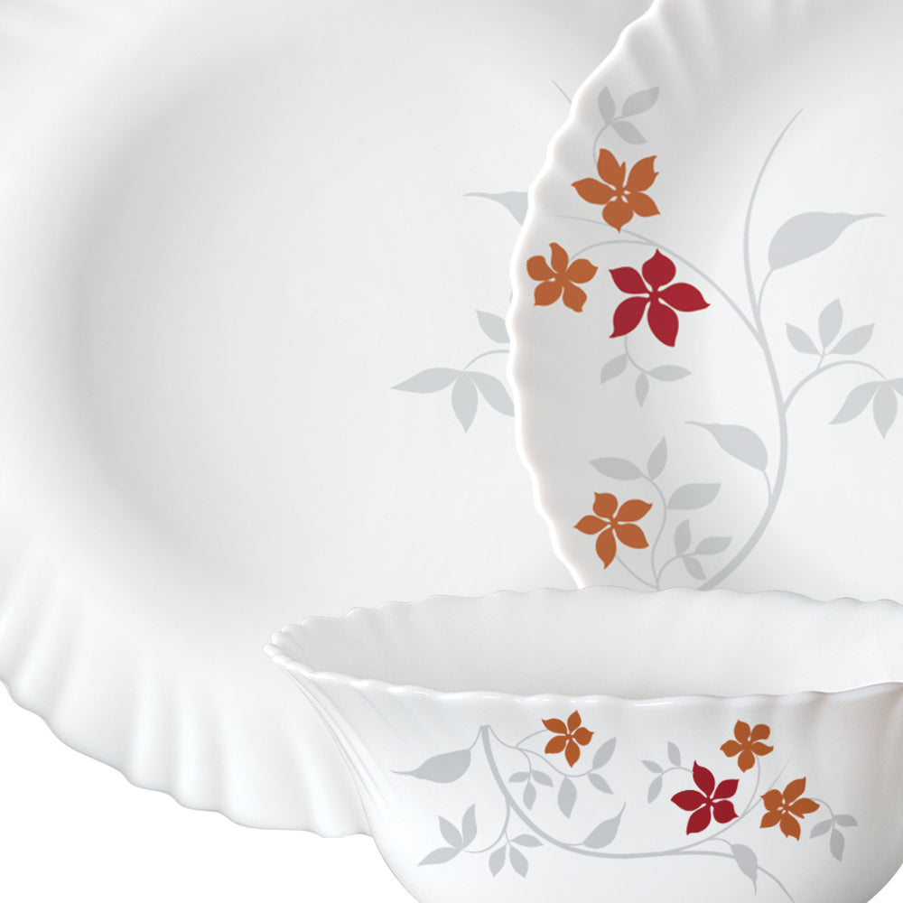 Larah by Borosil, Rosalie Dinner Set 44 pc Set: Serves 8