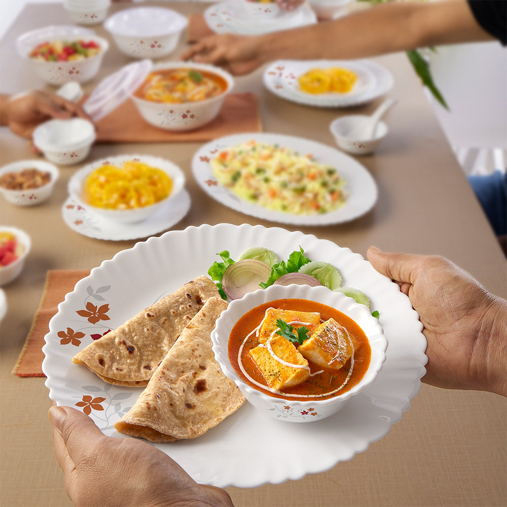 Larah by Borosil, Rosalie Dinner Set 44 pc Set: Serves 8