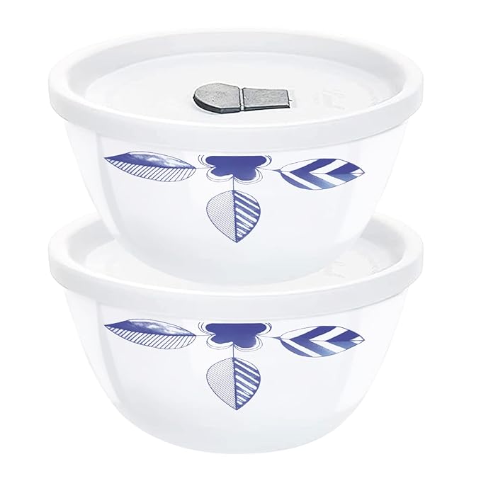Larah by Borosil Morning Glory 4 pc Mixing Bowl, 500 ml x 2
