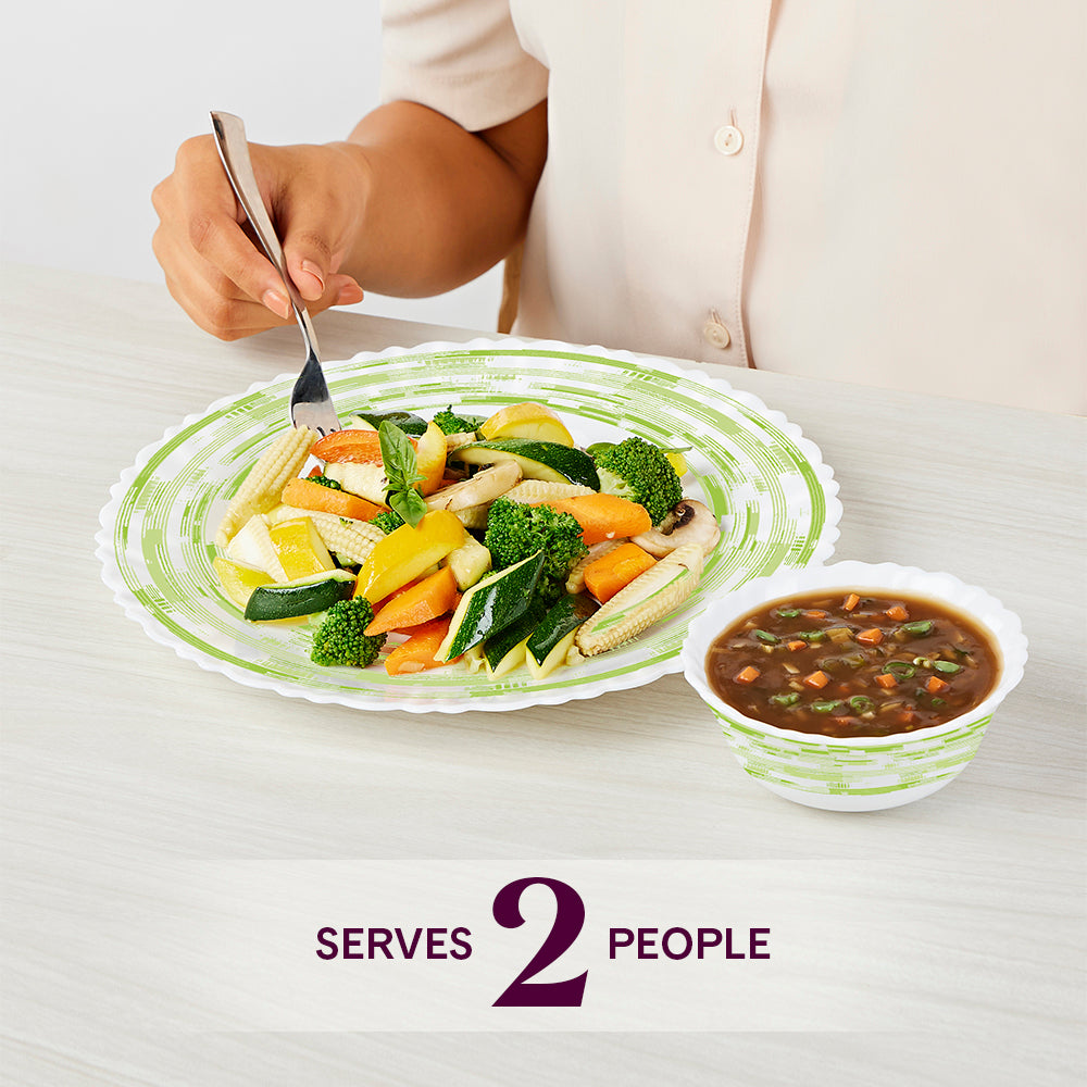 Larah by Borosil Aura 6 pc Dinner Set 6 pc Set: Serves 6