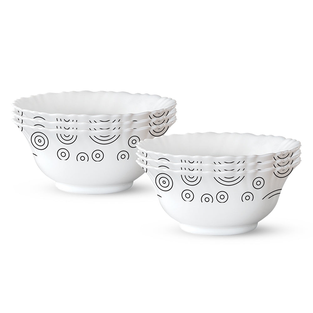 Larah by Borosil Spiral 6 pc Veg Bowl 6 pc Set