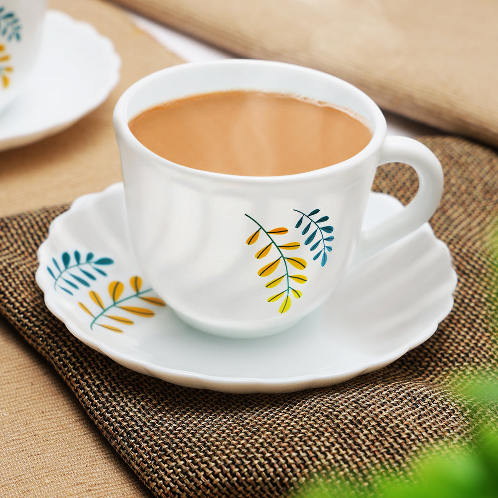 Larah by Borosil Niva Cup n Saucer Set 220 ml x 12