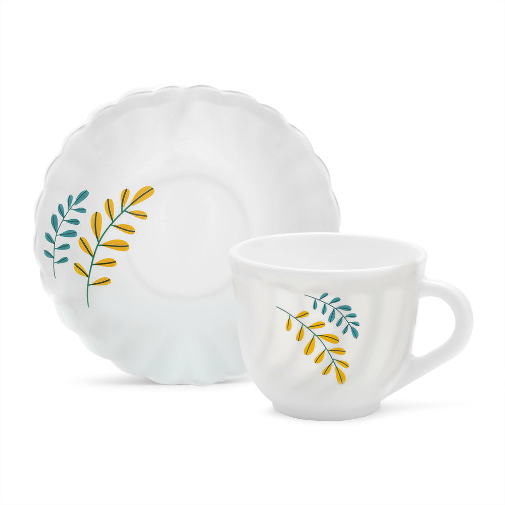 Larah by Borosil Niva Cup n Saucer Set 220 ml x 12