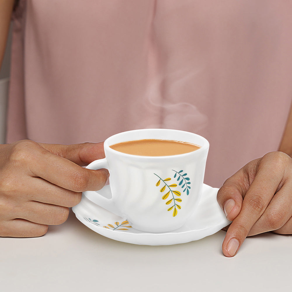 Larah by Borosil Niva Cup n Saucer Set 220 ml x 12