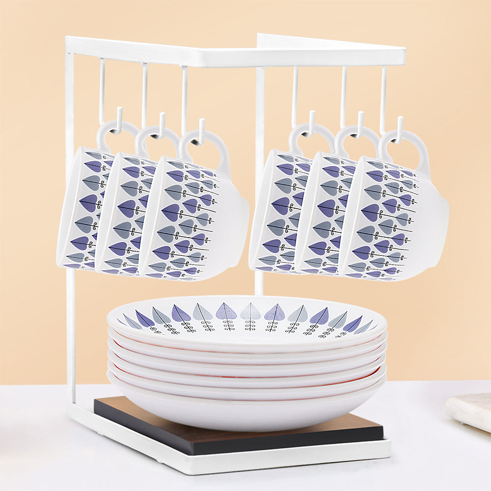 Larah by Borosil Robin Cup n Saucers Set 220 ml x 12