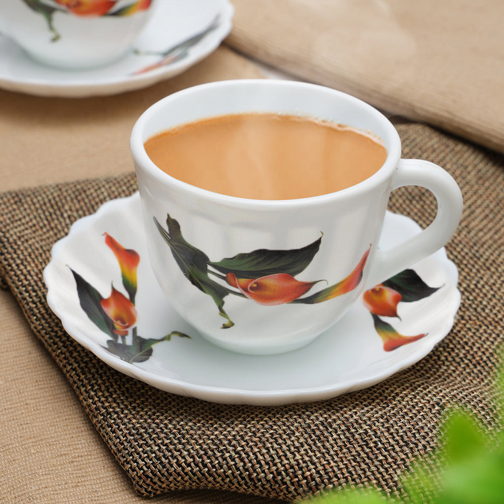 Larah by Borosil Stargazer Cup n Saucer Set 220 ml x 12