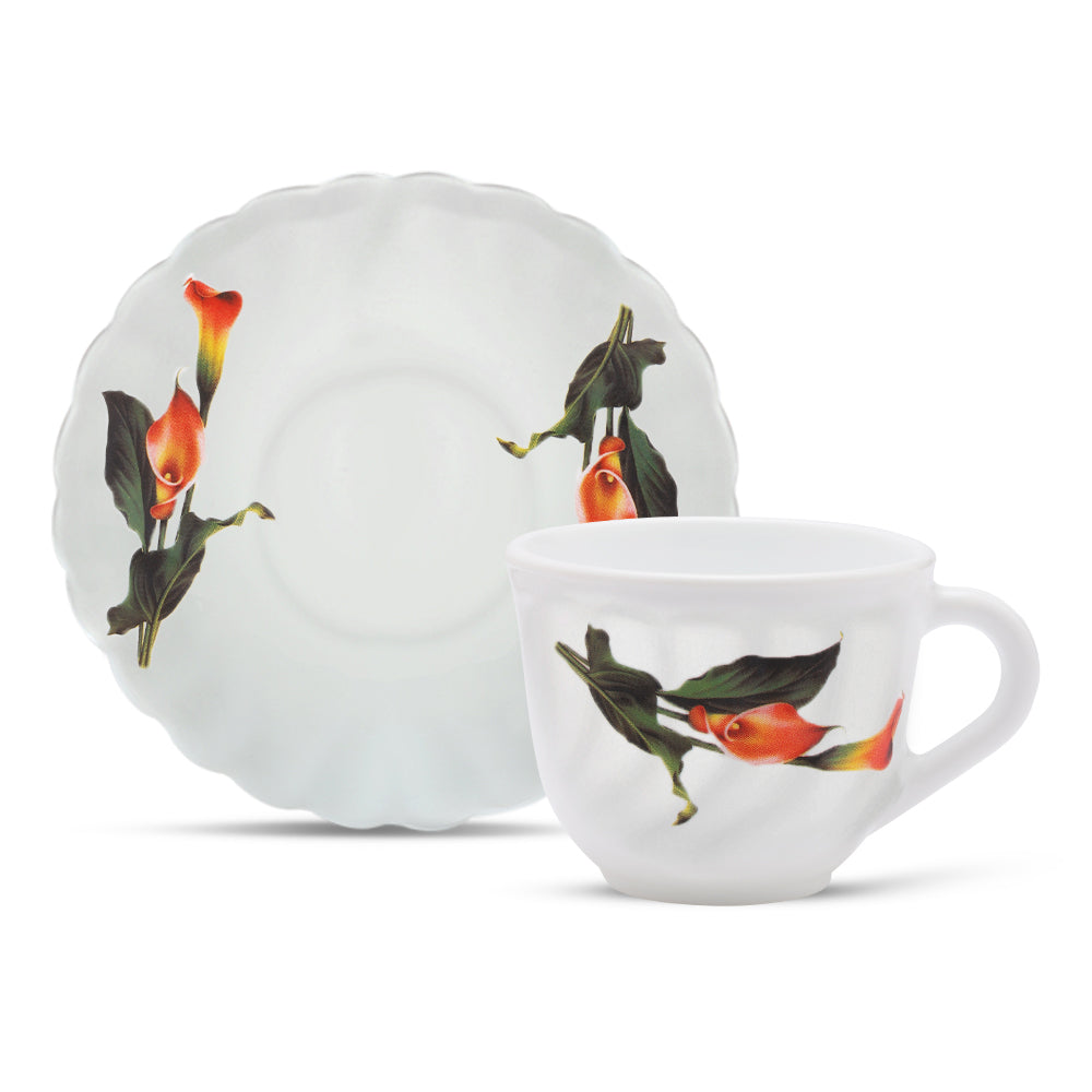Larah by Borosil Stargazer Cup n Saucer Set 220 ml x 12
