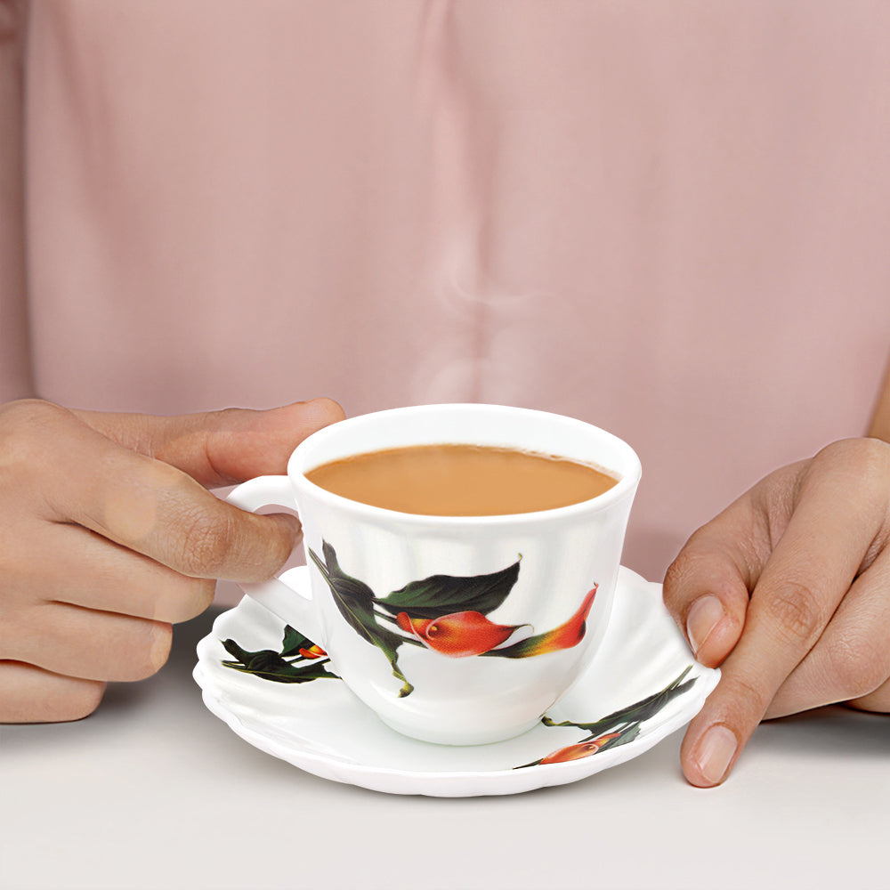 Larah by Borosil Stargazer Cup n Saucer Set 220 ml x 12