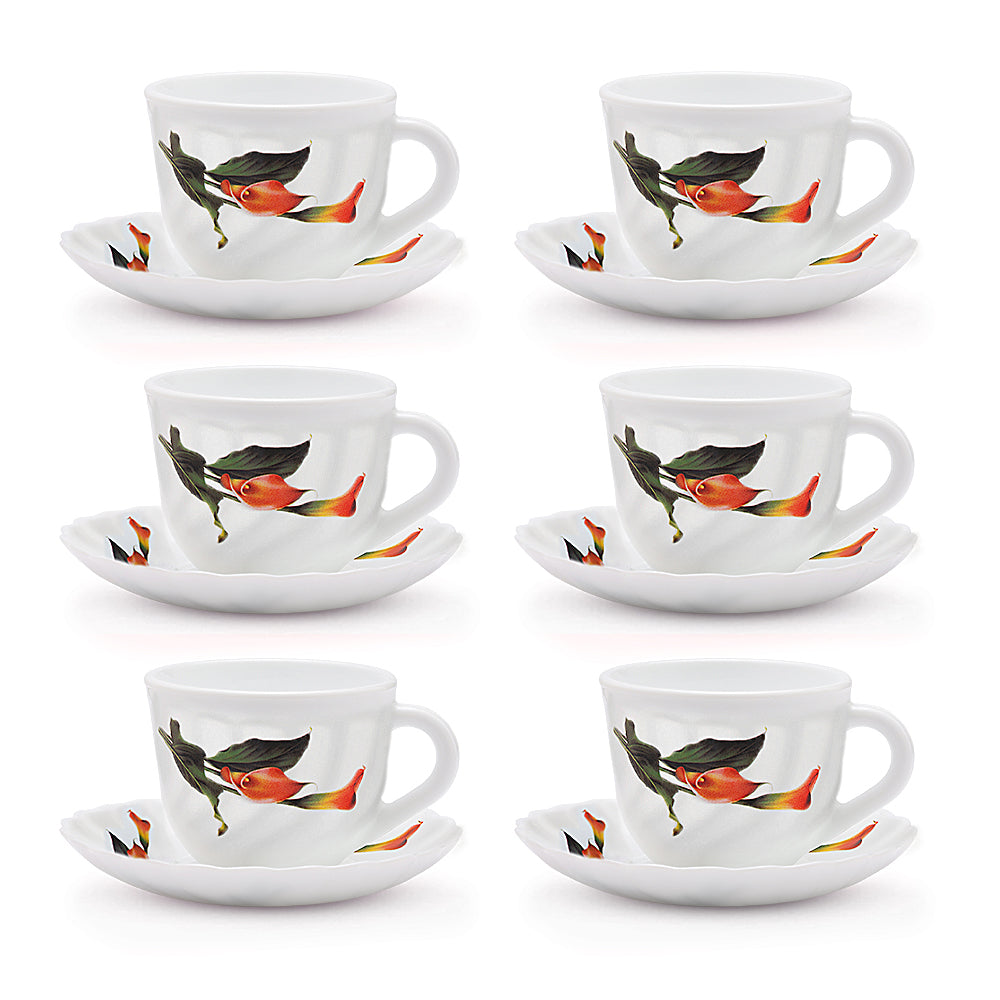 Larah by Borosil Stargazer Cup n Saucer Set 220 ml x 12