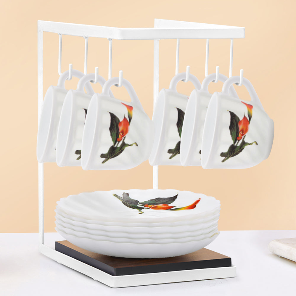 Larah by Borosil Stargazer Cup n Saucer Set 220 ml x 12