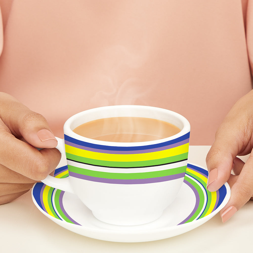 Larah by Borosil Vienna Cup n Saucers Set 220 ml x 12