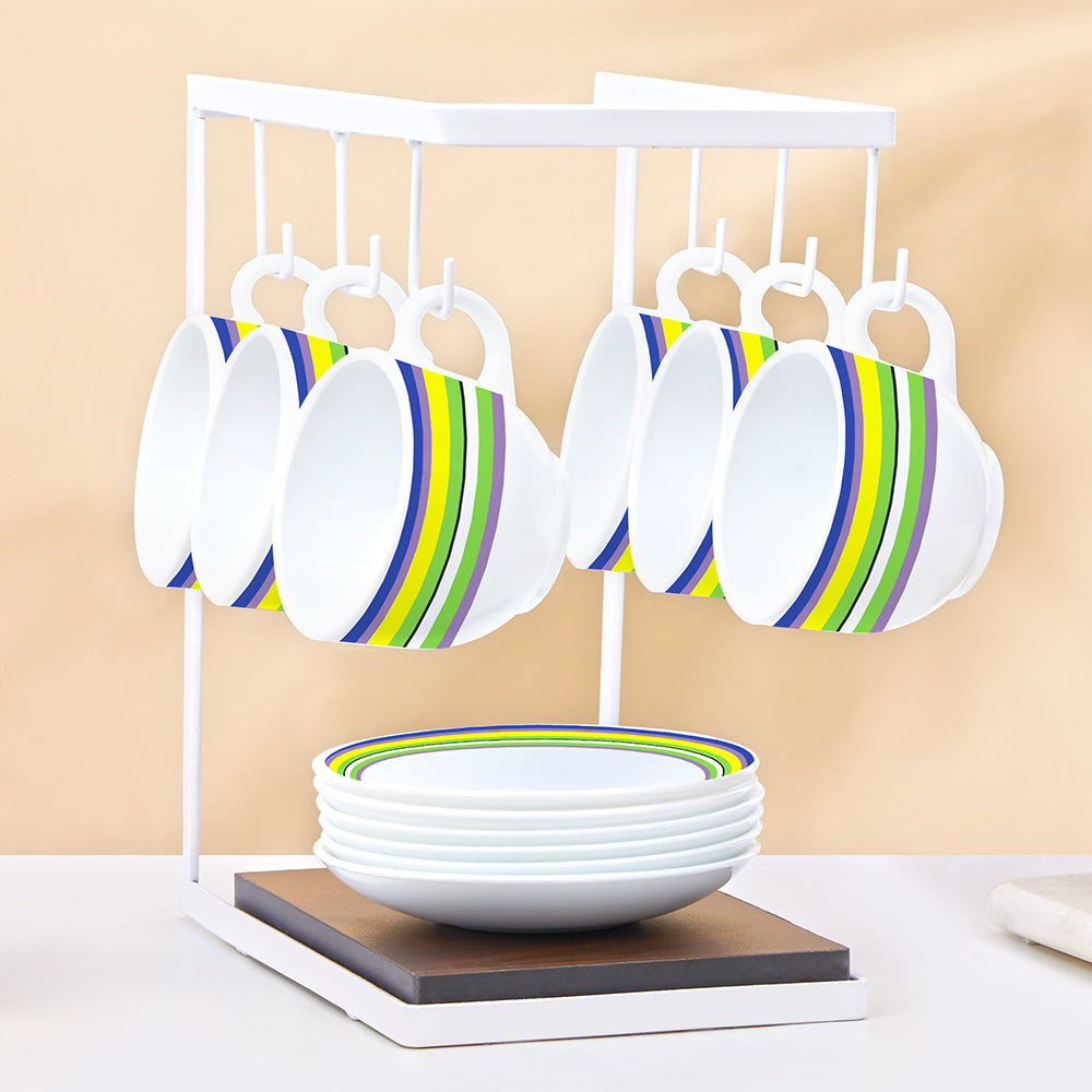 Larah by Borosil Vienna Cup n Saucers Set 220 ml x 12