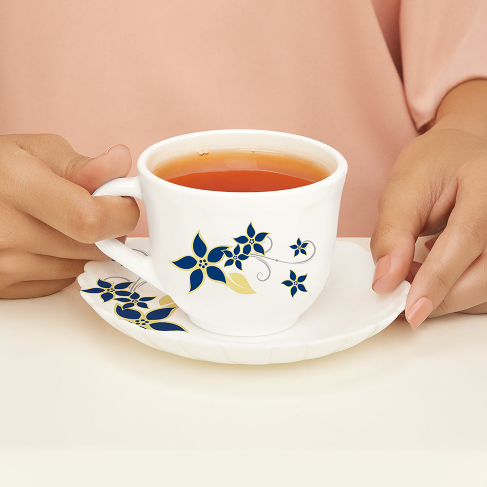 Larah by Borosil Viva Cup n Saucer Set 220 ml x 12