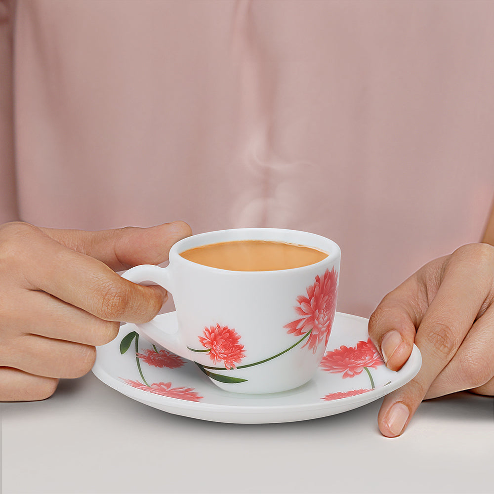 Larah by Borosil Belle Cup n Saucer Set 90 ml x 12
