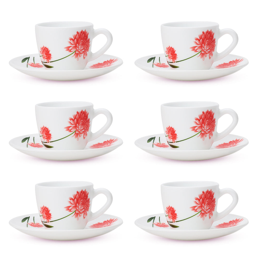 Larah by Borosil Belle Cup n Saucer Set 90 ml x 12