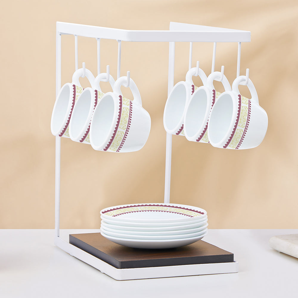 Larah by Borosil Elega Cup n Saucers Set 90 ml x 12