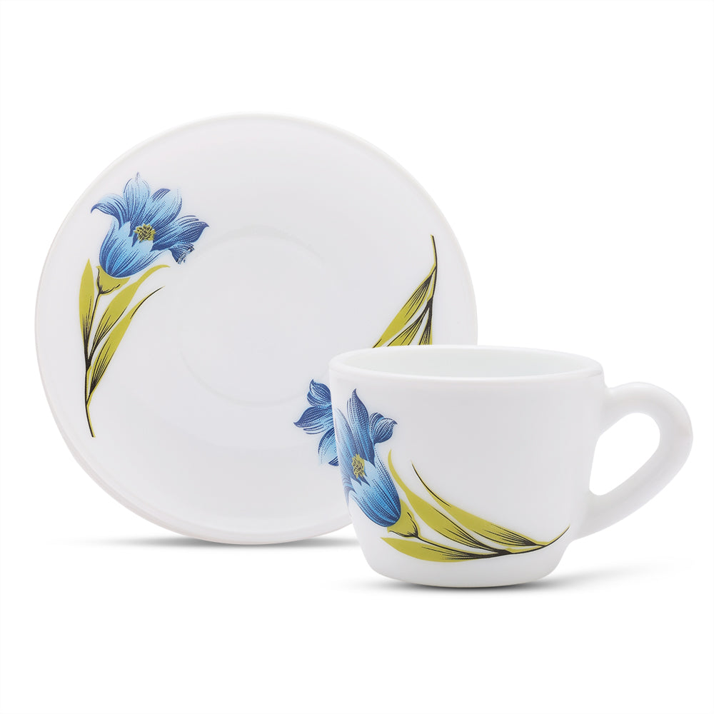 Larah by Borosil Nina Cup n Saucer Set 90 ml x 12