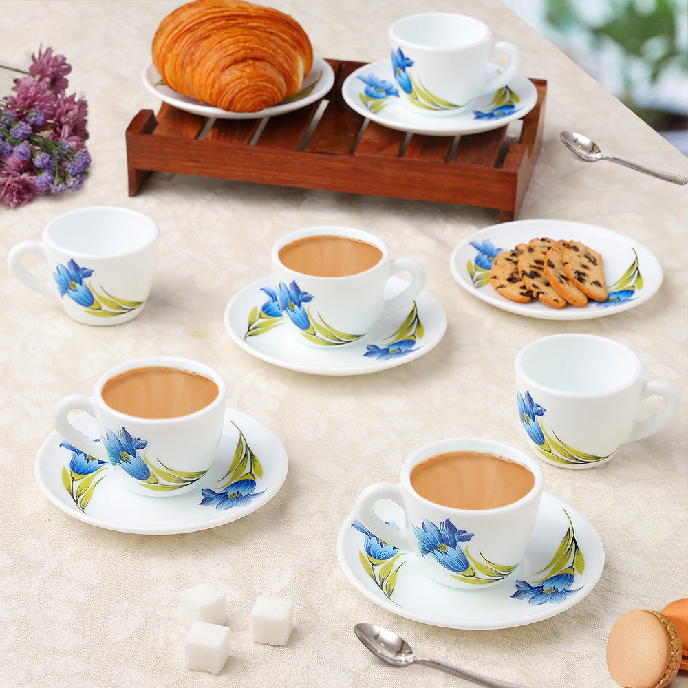 Larah by Borosil Nina Cup n Saucer Set 90 ml x 12